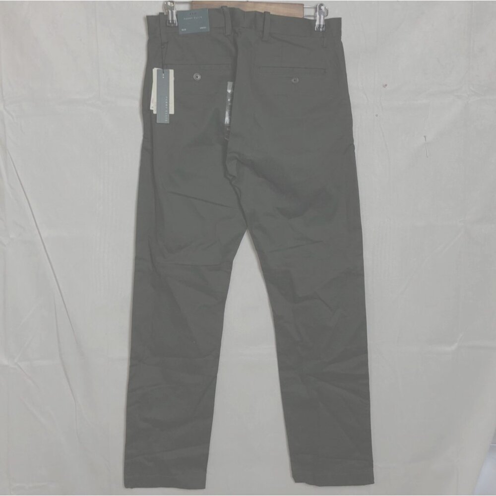 Perry Ellis Mens Stretch Olive Green Chino Pants 30x30 Slim Fit NWT - Picture 5 of 6